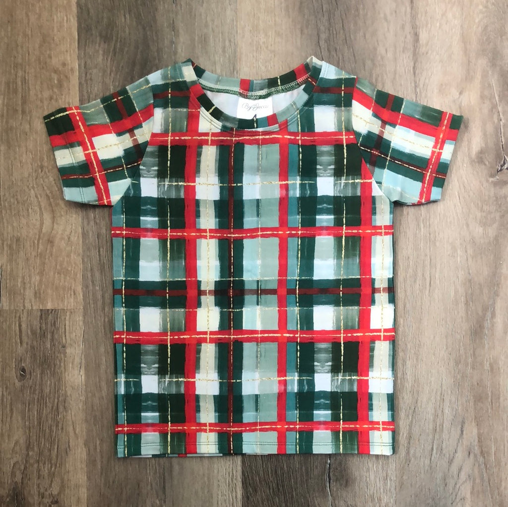 Christmas Gingham Tshirt size 4