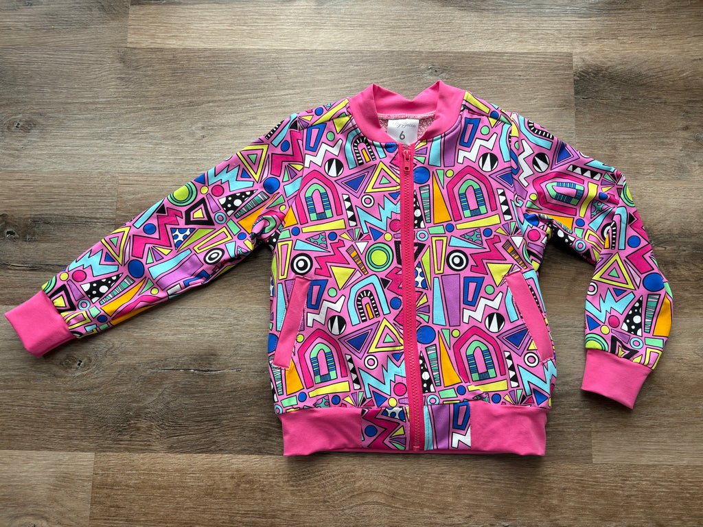 80s Pink Bomber Jacket size 6