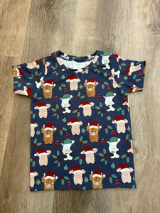 Farmyard Christmas tshirt size 5