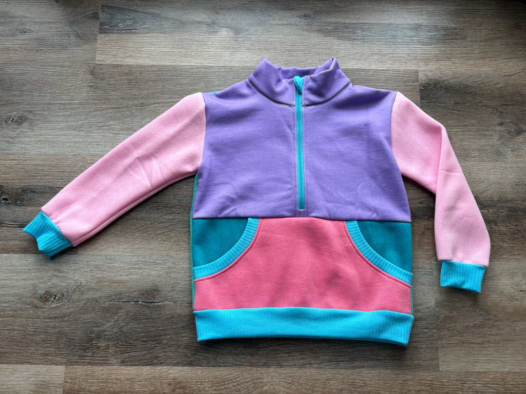 Colour Block Half Zip Pullover size 5