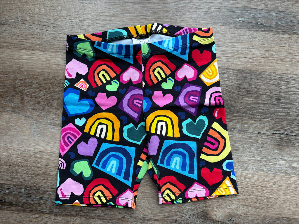 Hearts and Rainbows Bike Shorts size 6