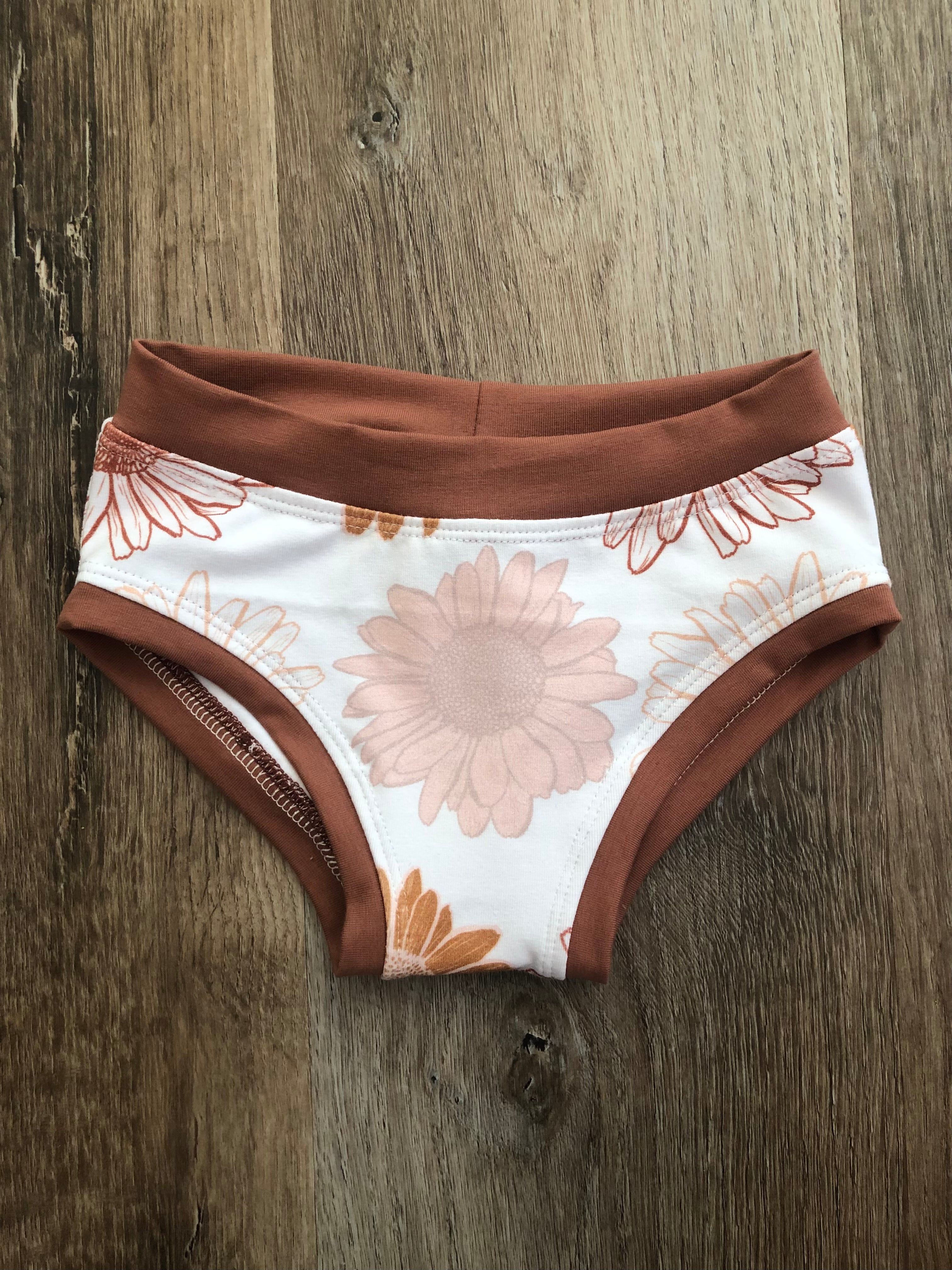 Earthy floral Kids Undies size 2-3, 3-4