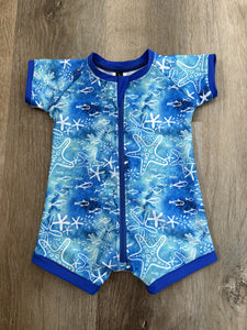 Fishy Fishy Sunday Swim Zip Suit size 0