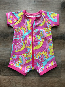 Retro Pink Sunday Zip Suit size 0
