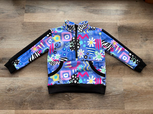 Abstract Lilac Half Zip Pullover