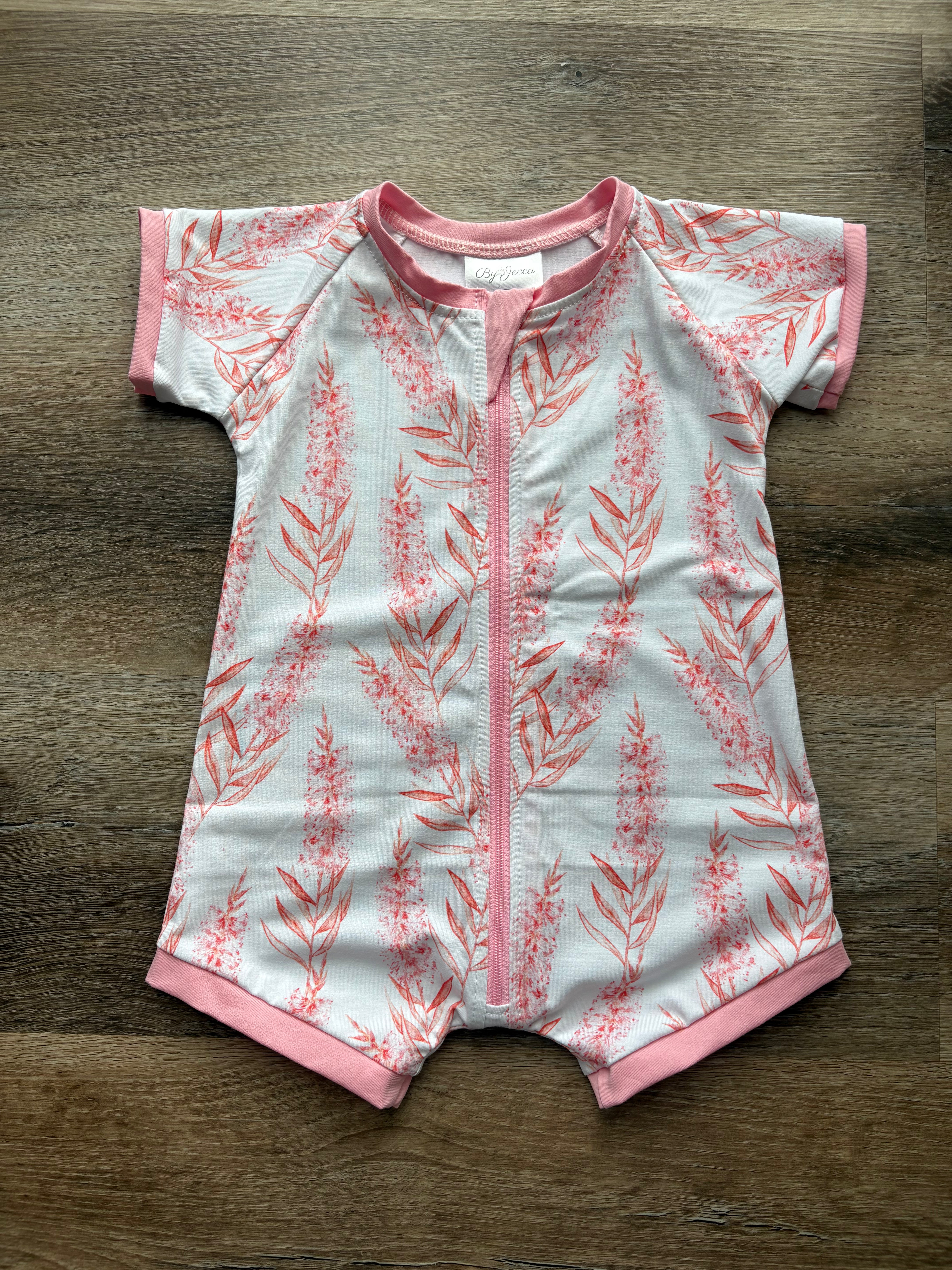 Pink floral Sunday Zip Suit size 1